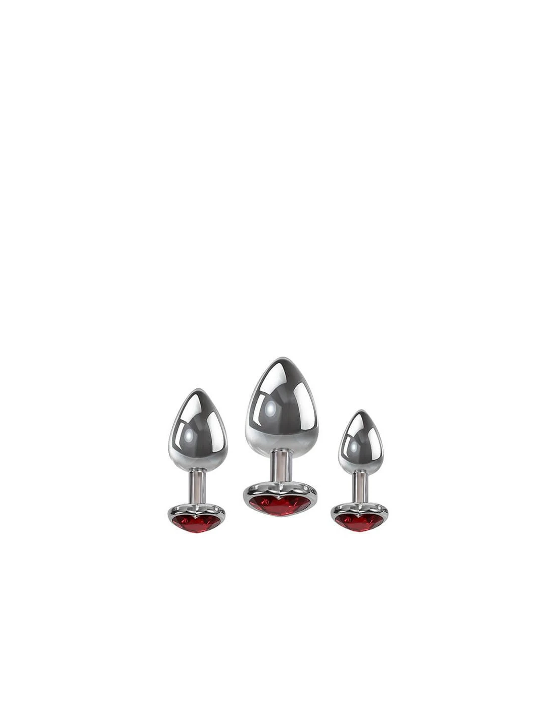Adam & Eve Adam & Eve Three Hearts Gem Anal Plug Set - Afbeelding 3