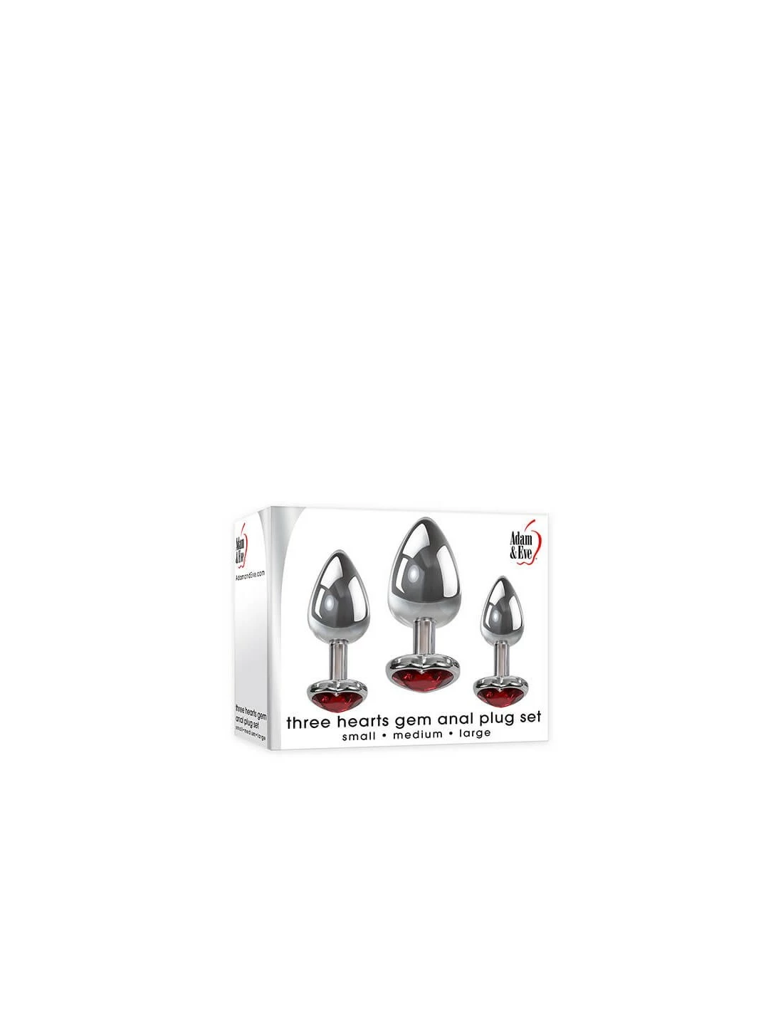 Adam & Eve Adam & Eve Three Hearts Gem Anal Plug Set - Afbeelding 5