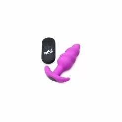 Bang! Bang 21X Vibrating Silicone Swirl Butt Plug Remote Controlled Purple