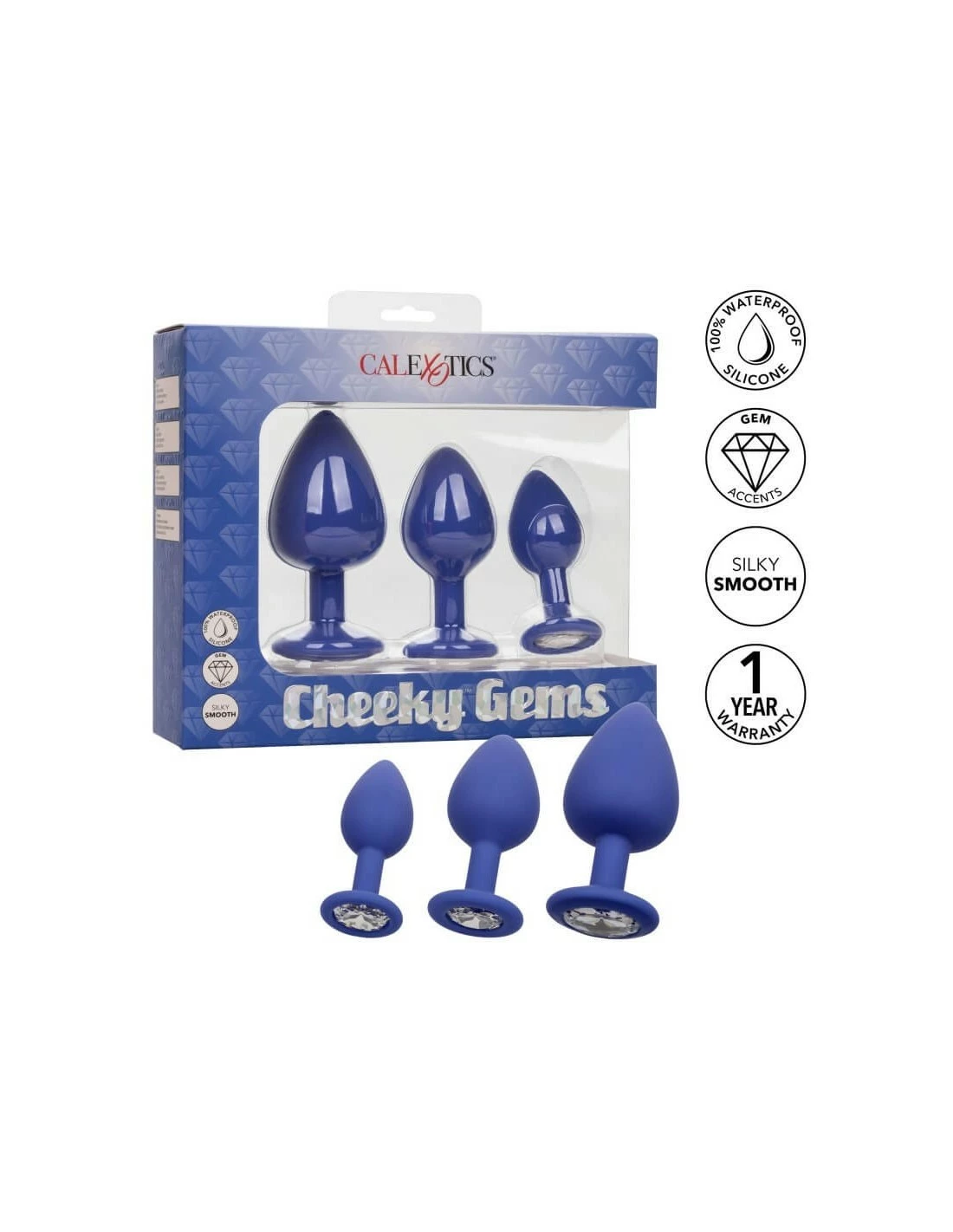 California Exotic Novelties CalExotics Cheeky Gems 3 Pcs Purple - Afbeelding 3