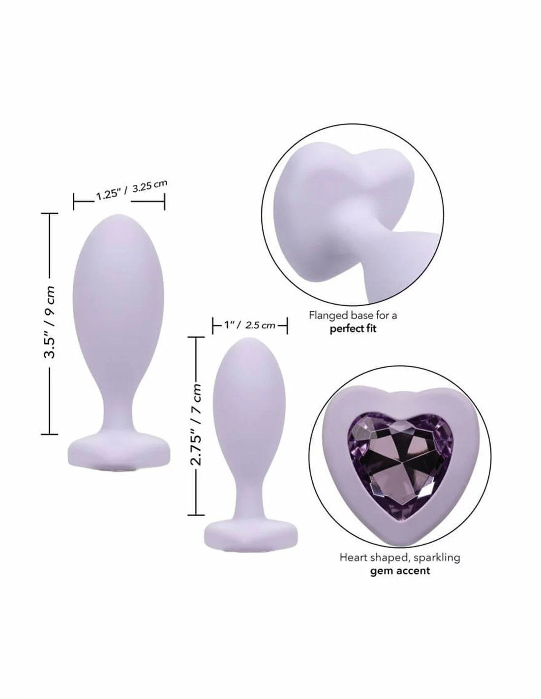 California Exotic Novelties CalExotics First Time Crystal Booty Duo Violet - Afbeelding 3