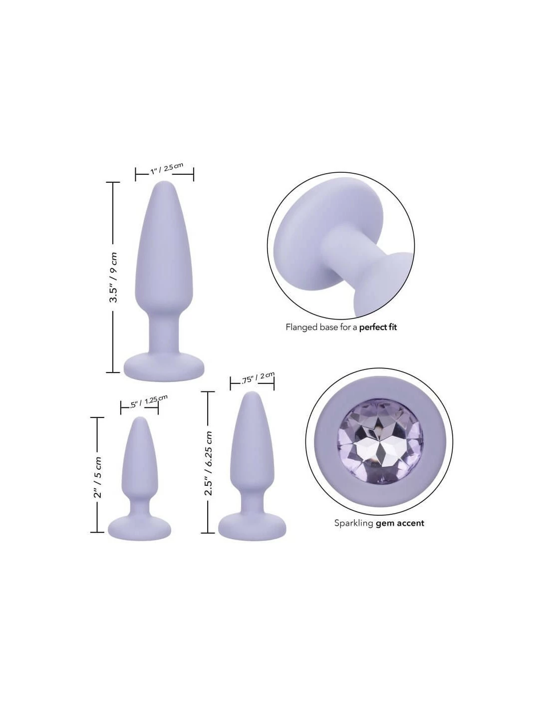 California Exotic Novelties Calexotics First Time Crystal Booty Kit Purple - Afbeelding 2