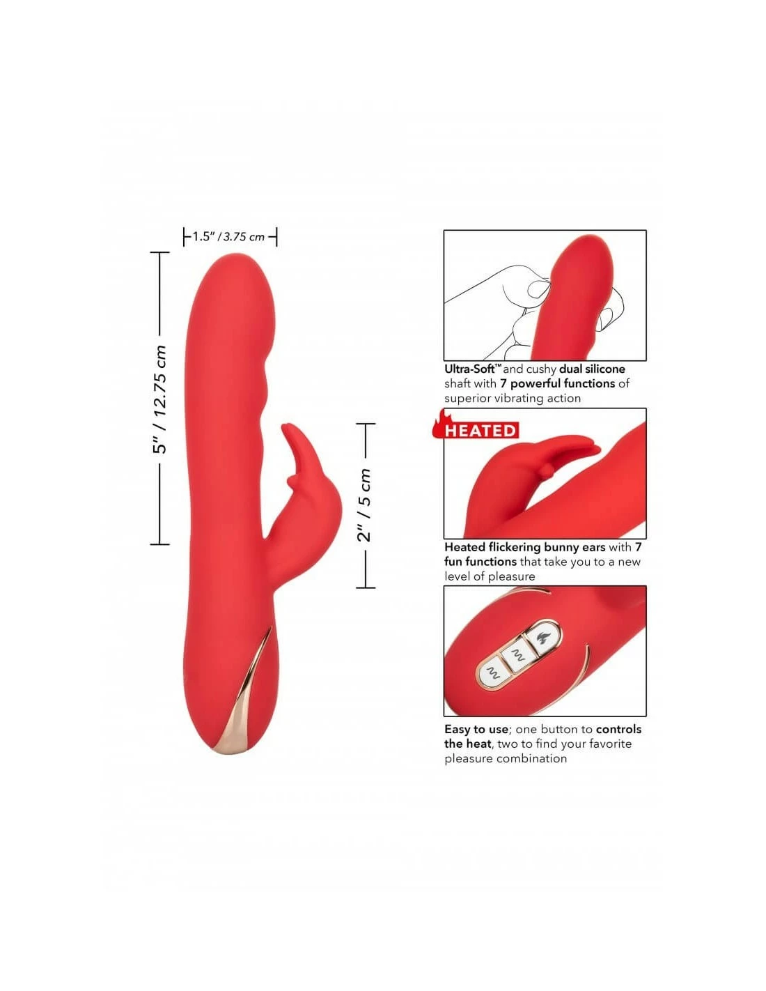 California Exotic Novelties Calexotics Heated Ultra Soft Rabbit - Afbeelding 8