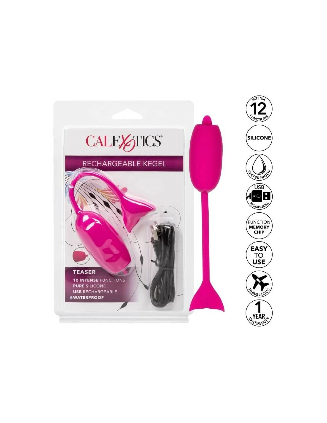 California Exotic Novelties CalExotics Rechargeable Kegel Teaser Pink - Afbeelding 8
