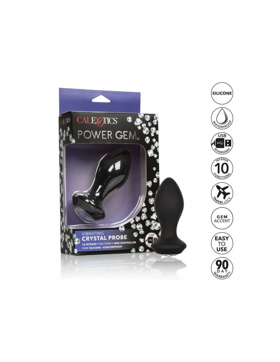 California Exotic Novelties CalExotics Vibrating Crystal Probe Black - Afbeelding 8