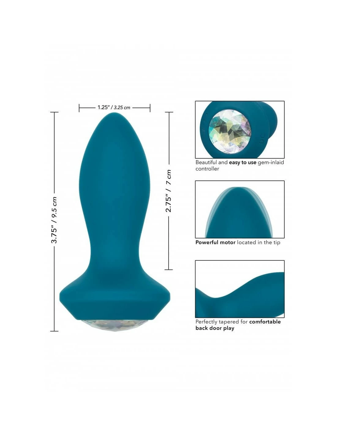 California Exotic Novelties CalExotics Vibrating Petite Crystal Probe Blue - Afbeelding 2