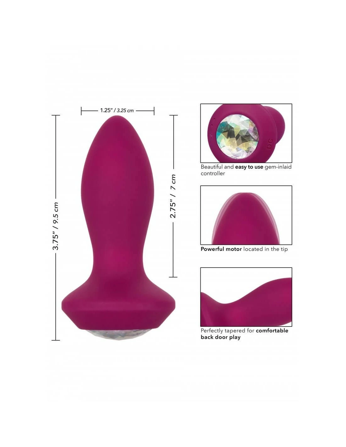 California Exotic Novelties CalExotics Vibrating Petite Crystal Probe Purple - Afbeelding 2