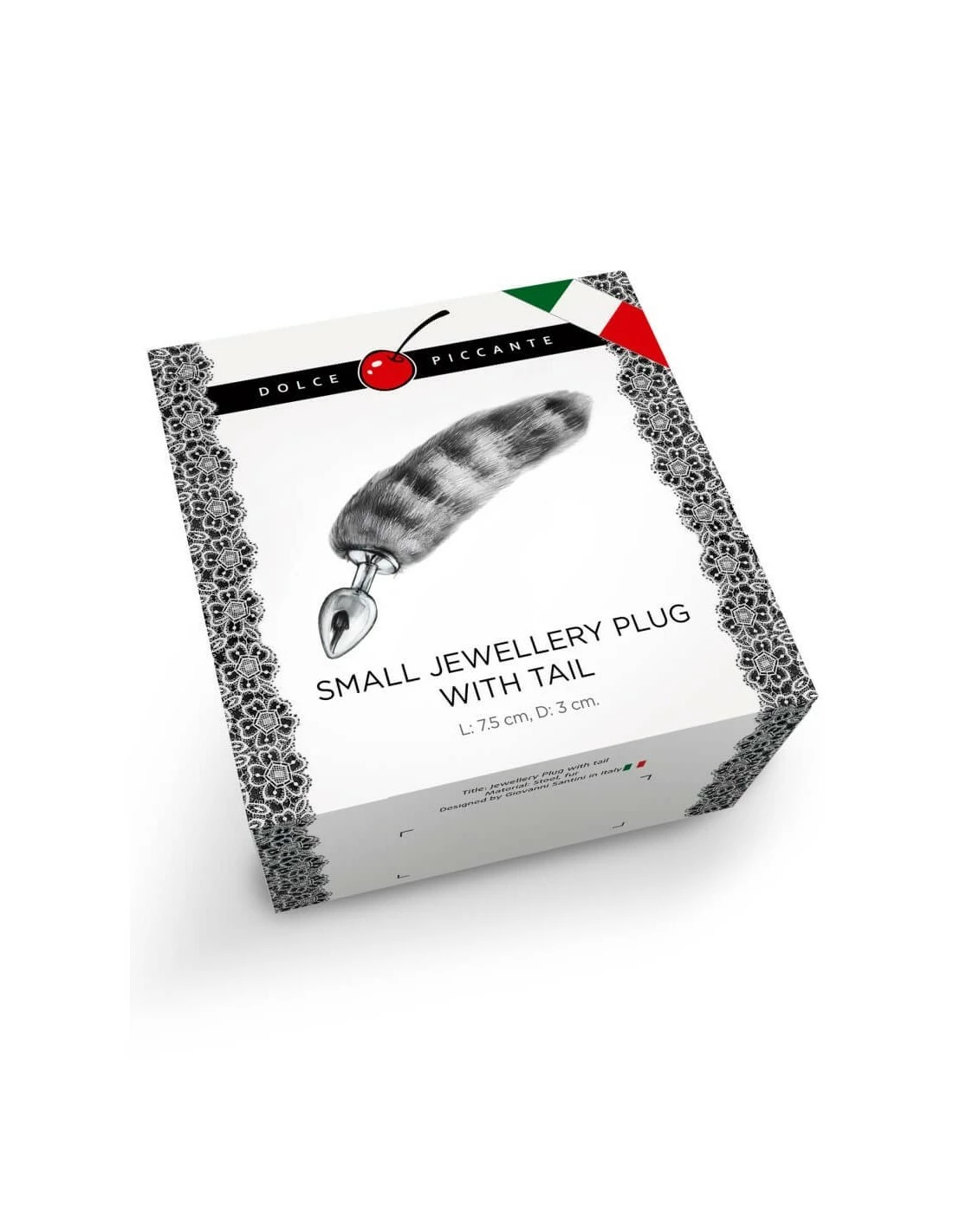 Dolce Piccante Jewellery Silic Striped Tail S Purple - Afbeelding 2