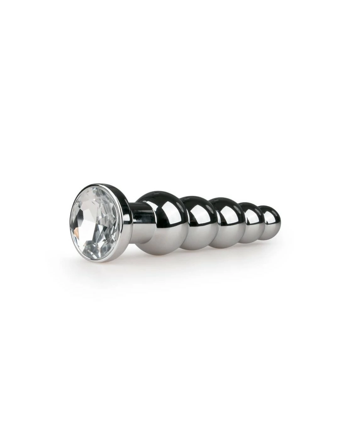 White Label Dunne Geribbelde Buttplug Met Transparant Kristal