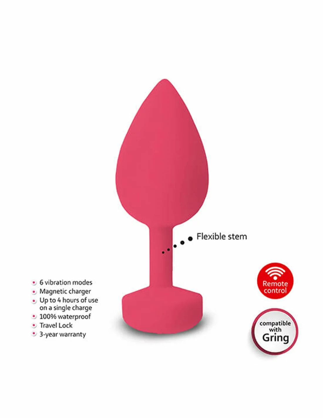 Fun Toys Gvibe GplugS Neon Rose - Afbeelding 2