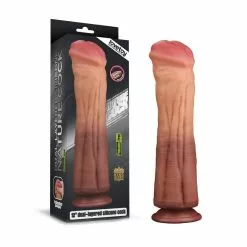 LoveToy Dildo With Veins 30 Cm Nude Brown