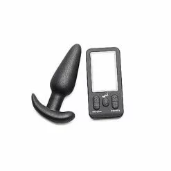 Master Series 25X Vibrating Silicone Butt Plug With Remote Control