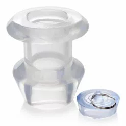 Master Series Holle Transparante Anaal Plug Met Stop Medium