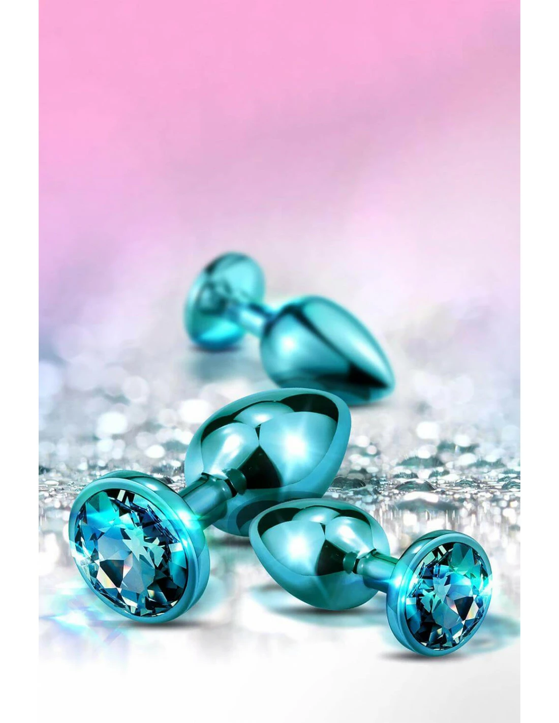 Global Novelties Nixie Metal Butt Plug Trainer Set Blue Metallic - Afbeelding 5