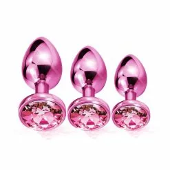 Global Novelties Nixie Metal Butt Plug Trainer Set Pink Metallic