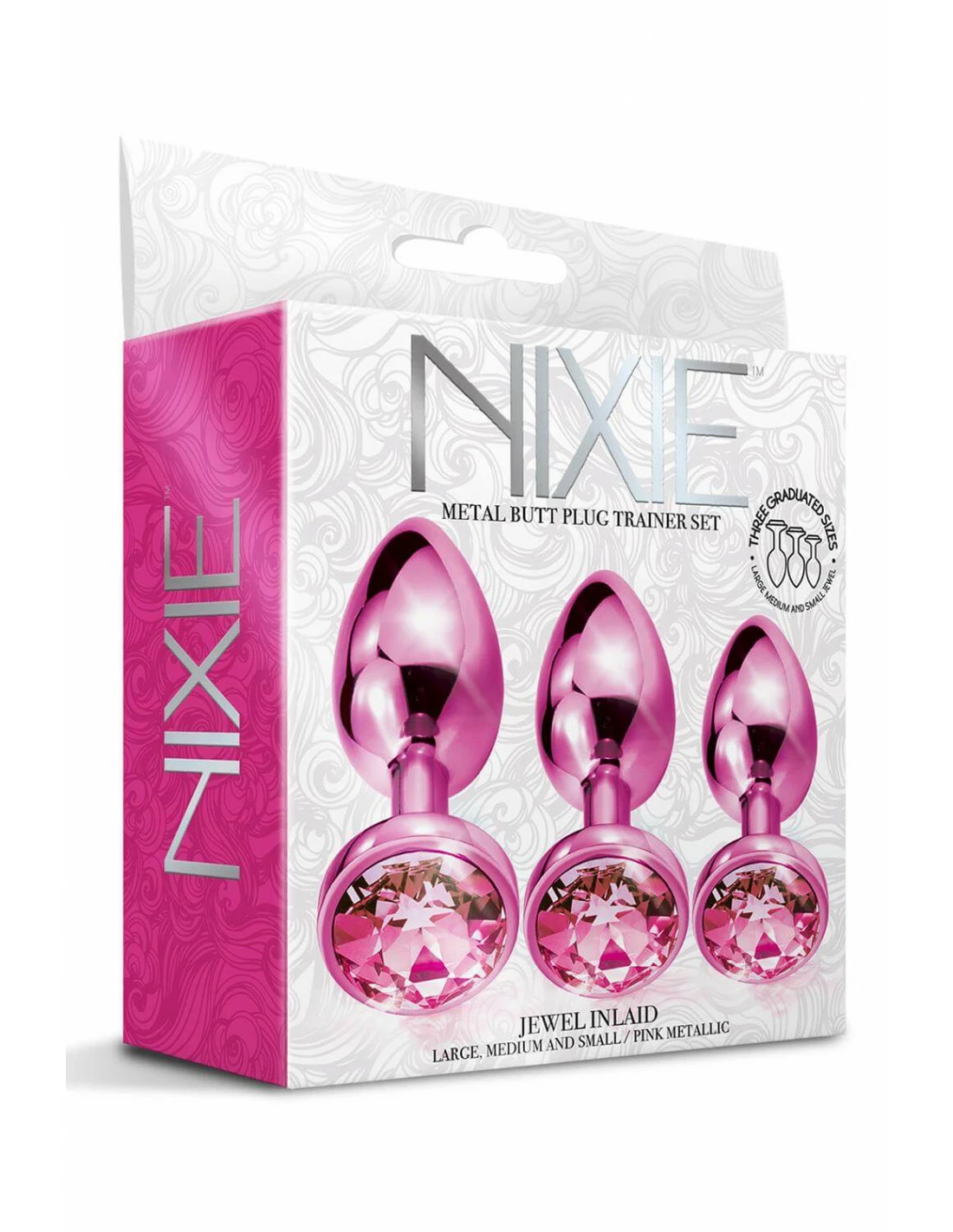Global Novelties Nixie Metal Butt Plug Trainer Set Pink Metallic - Afbeelding 5