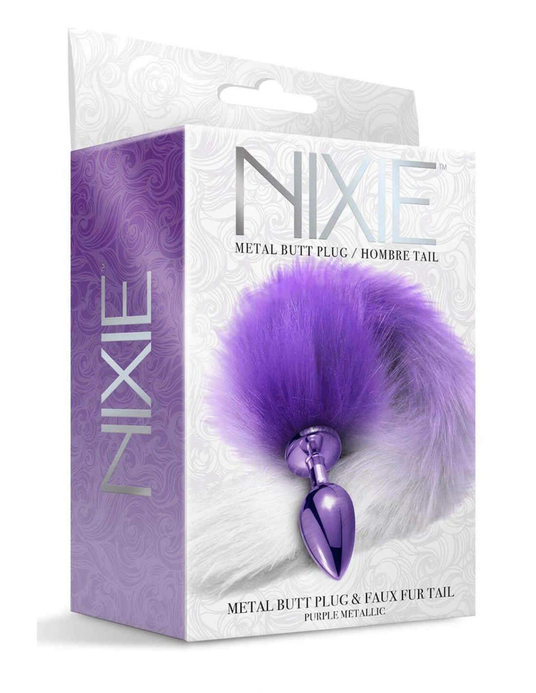 Global Novelties Nixie Metal Butt Plug With Ombre Tail Purple Metallic - Afbeelding 4
