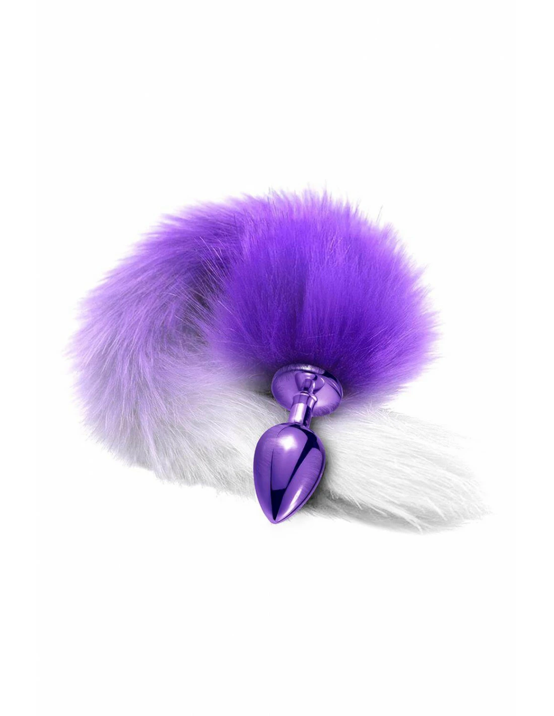 Global Novelties Nixie Metal Butt Plug With Ombre Tail Purple Metallic