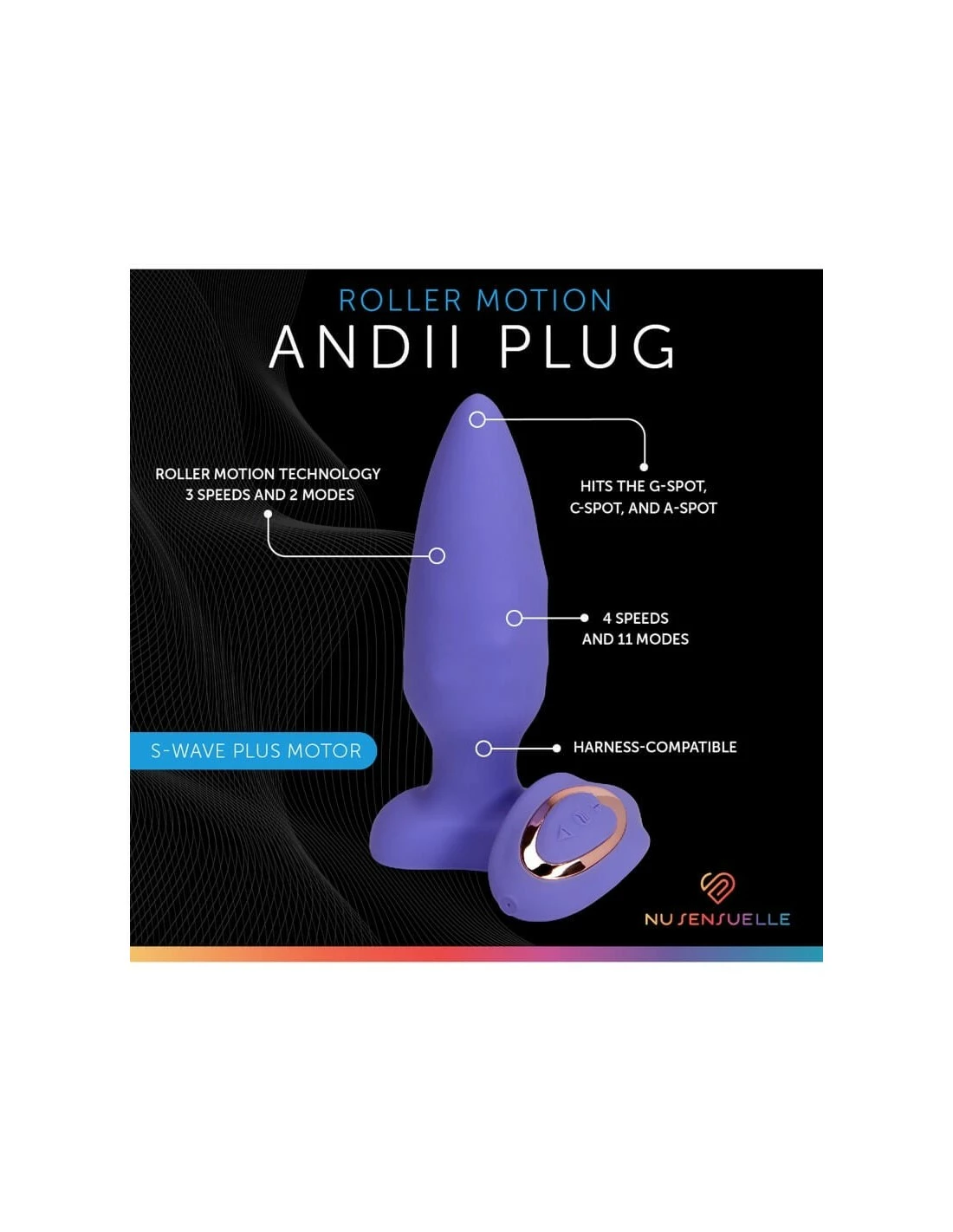 Nu Sensuelle Andii Roller Motion Plug Purple - Afbeelding 2