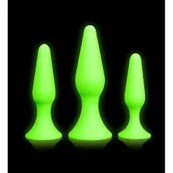 Ouch! Ouch Butt Plug Set Glow In The Dark Neon