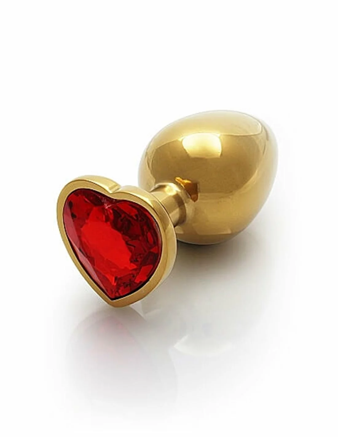 Ouch! Ouch Heart Gem Butt Plug Large Gold Ruby Red - Afbeelding 2