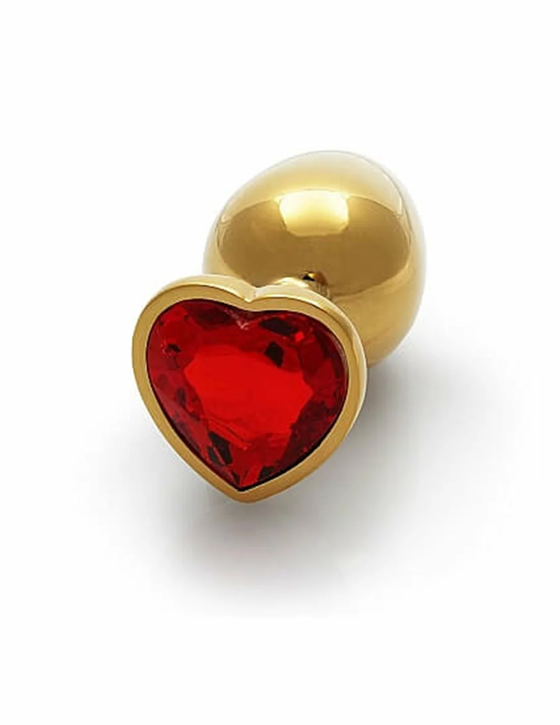 Ouch! Ouch Heart Gem Butt Plug Large Gold Ruby Red - Afbeelding 5
