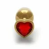 Ouch! Ouch Heart Gem Butt Plug Small Gold Ruby Red
