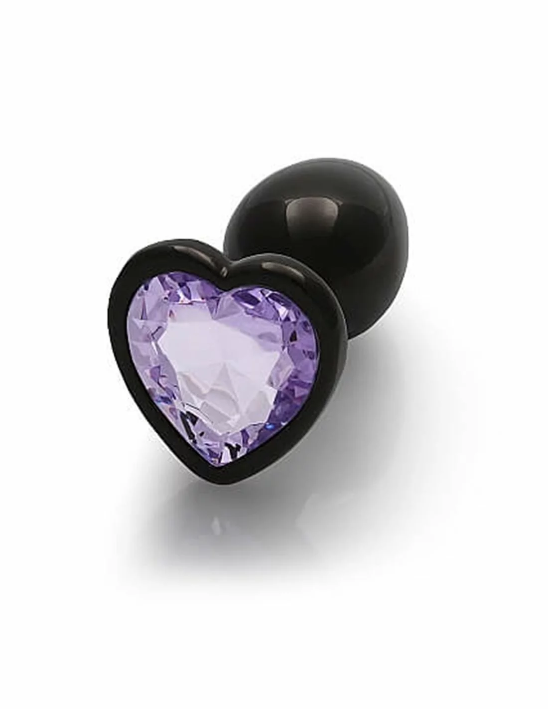 Ouch! Ouch Heart Gem Butt Plug Small Gunmetal Amethyst Purple
