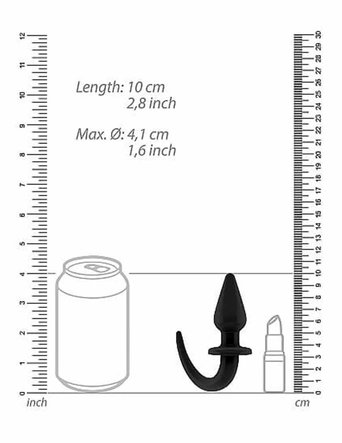 Ouch! Ouch Puppy Play Flexible Rubber Butt Plug Black - Afbeelding 2