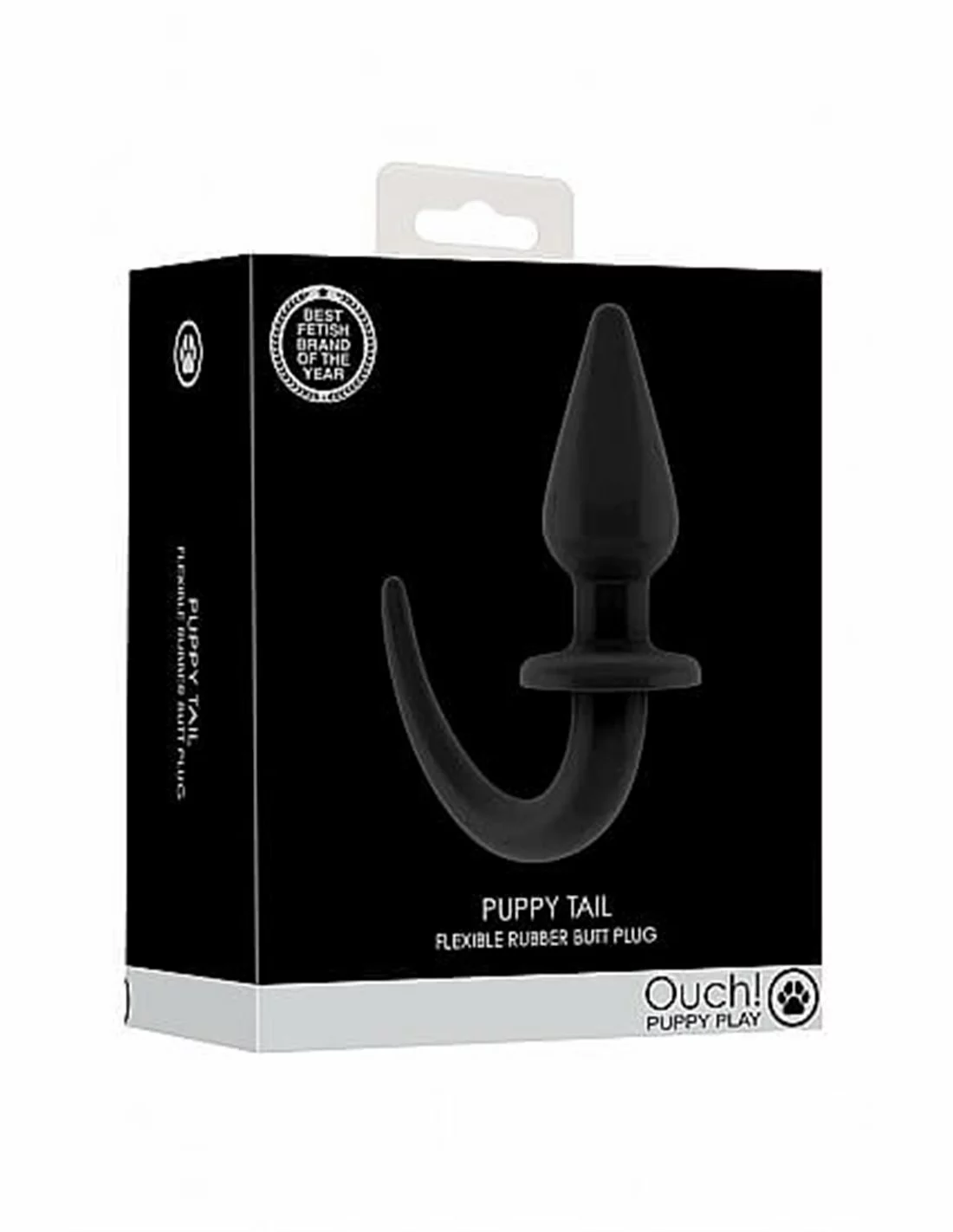 Ouch! Ouch Puppy Play Flexible Rubber Butt Plug Black - Afbeelding 3