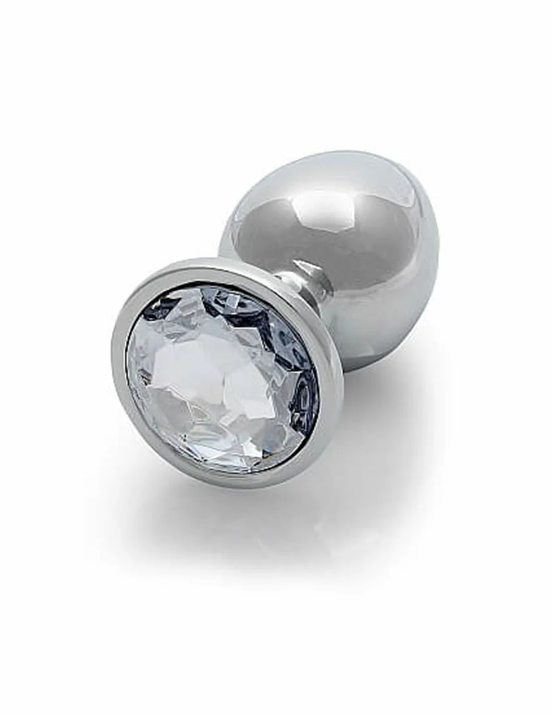 Ouch! Ouch Round Gem Butt Plug Large Silver Diamond