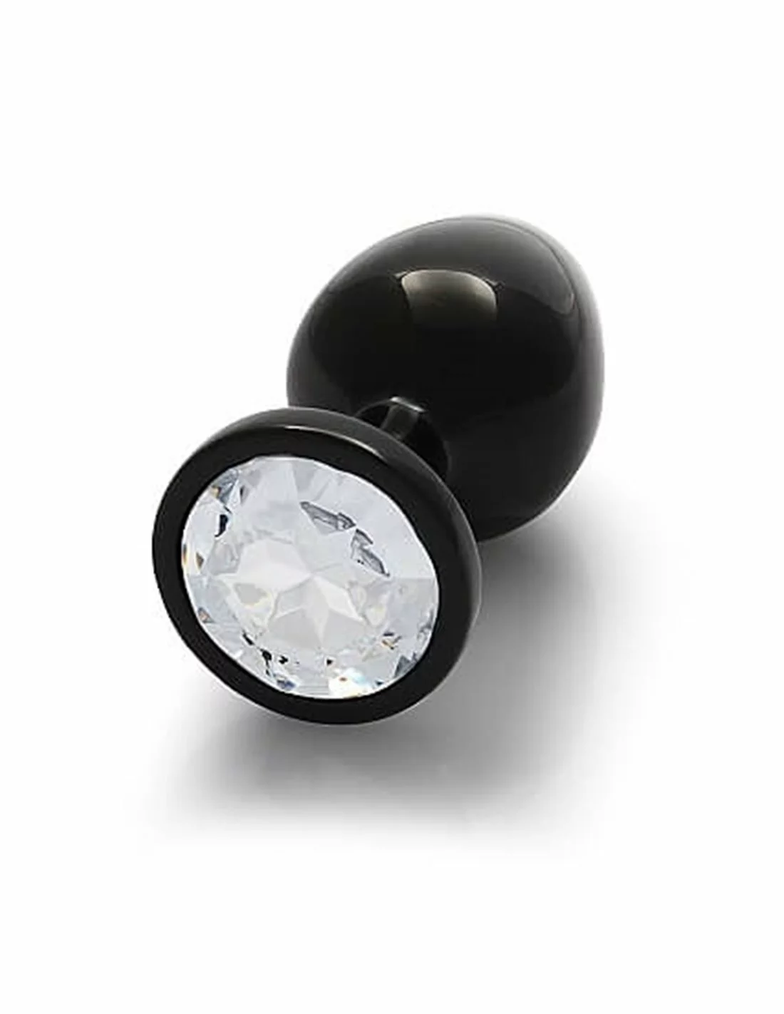 Ouch! Ouch Round Gem Butt Plug Medium Gunmetal Diamond