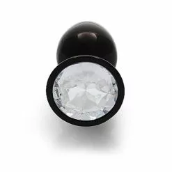 Ouch! Ouch Round Gem Butt Plug Small Gunmetal Diamond