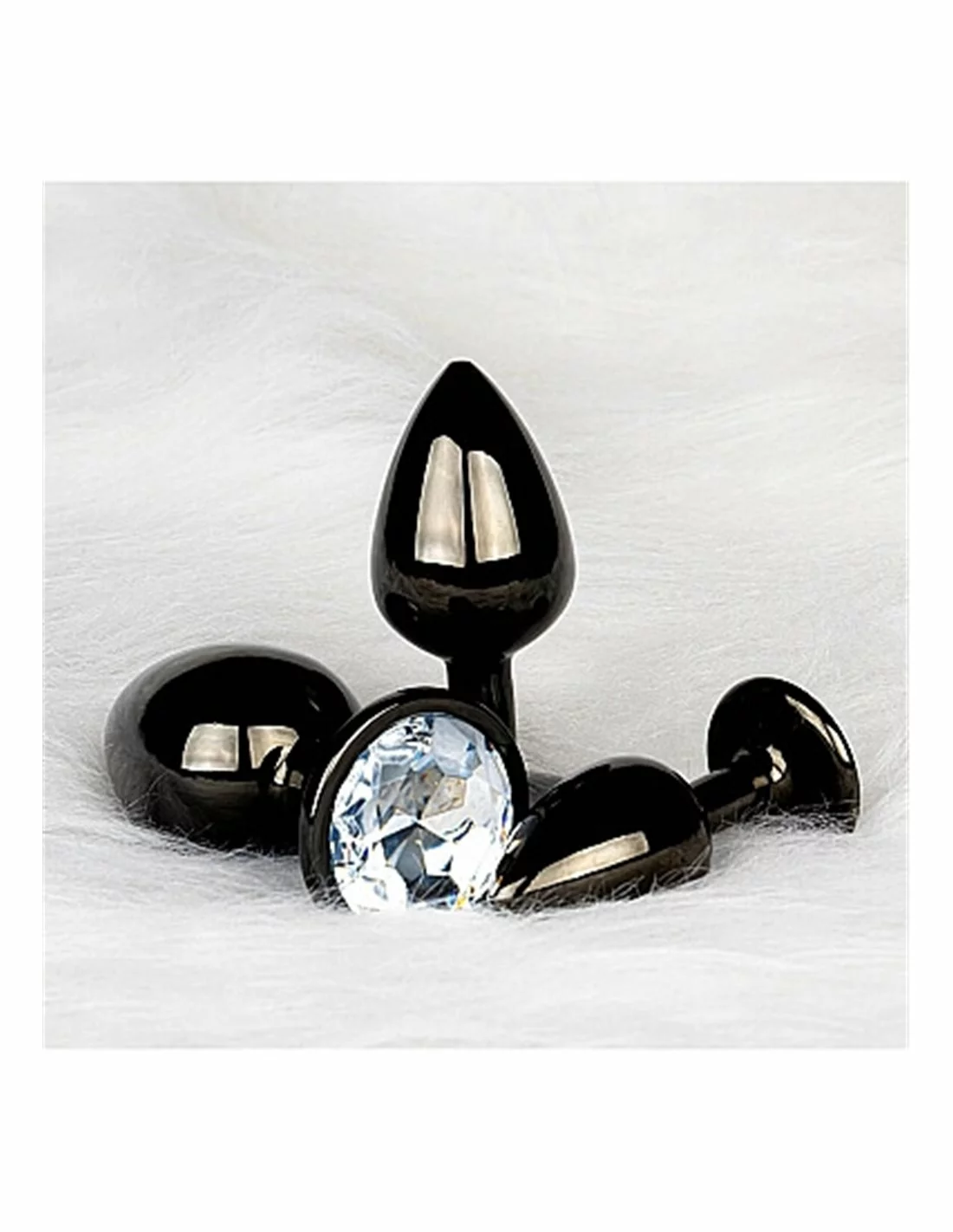 Ouch! Ouch Round Gem Butt Plug Small Gunmetal Diamond - Afbeelding 5