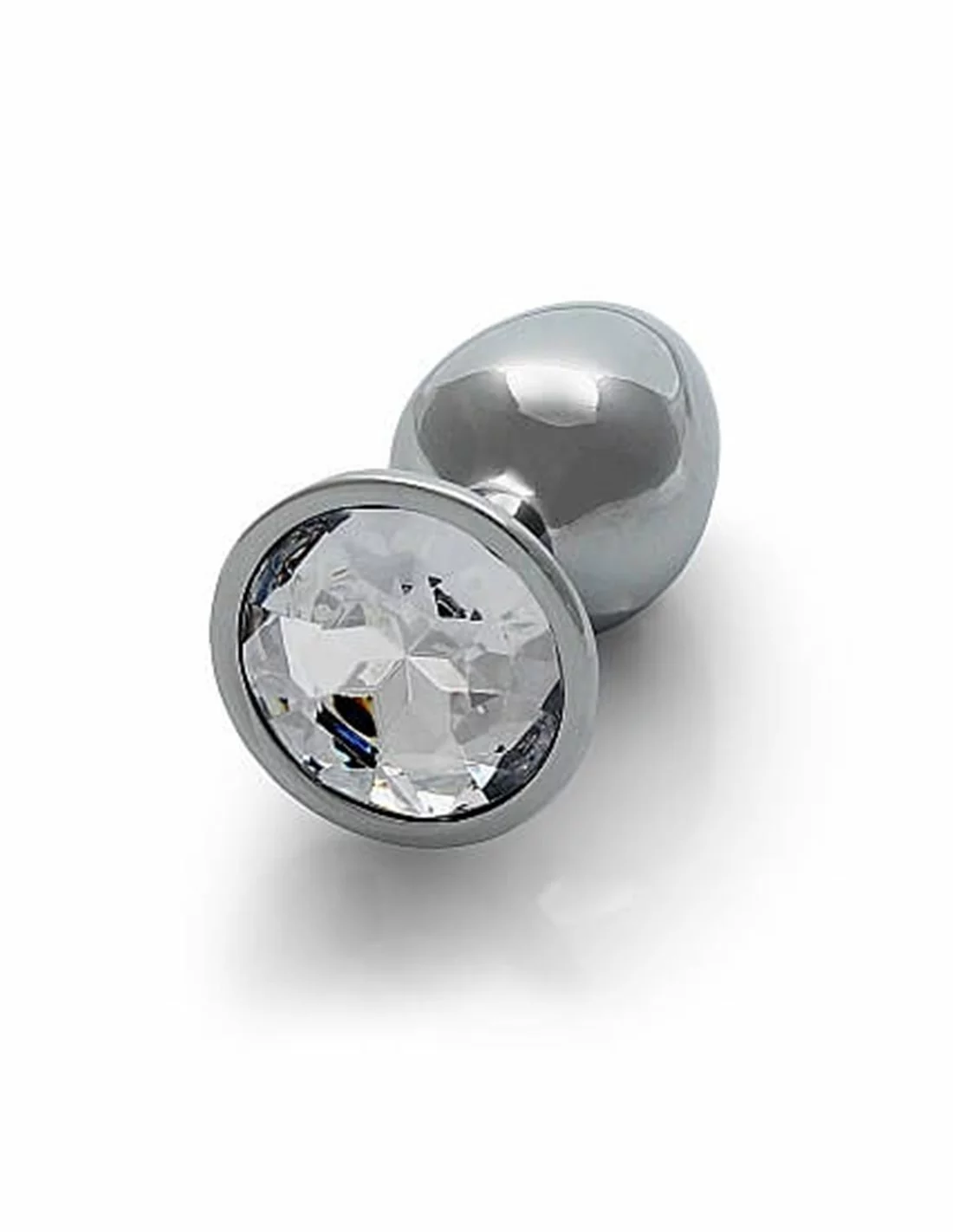 Ouch! Ouch Round Gem Butt Plug Small Silver Diamond - Afbeelding 2