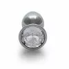 Ouch! Ouch Round Gem Butt Plug Small Silver Diamond