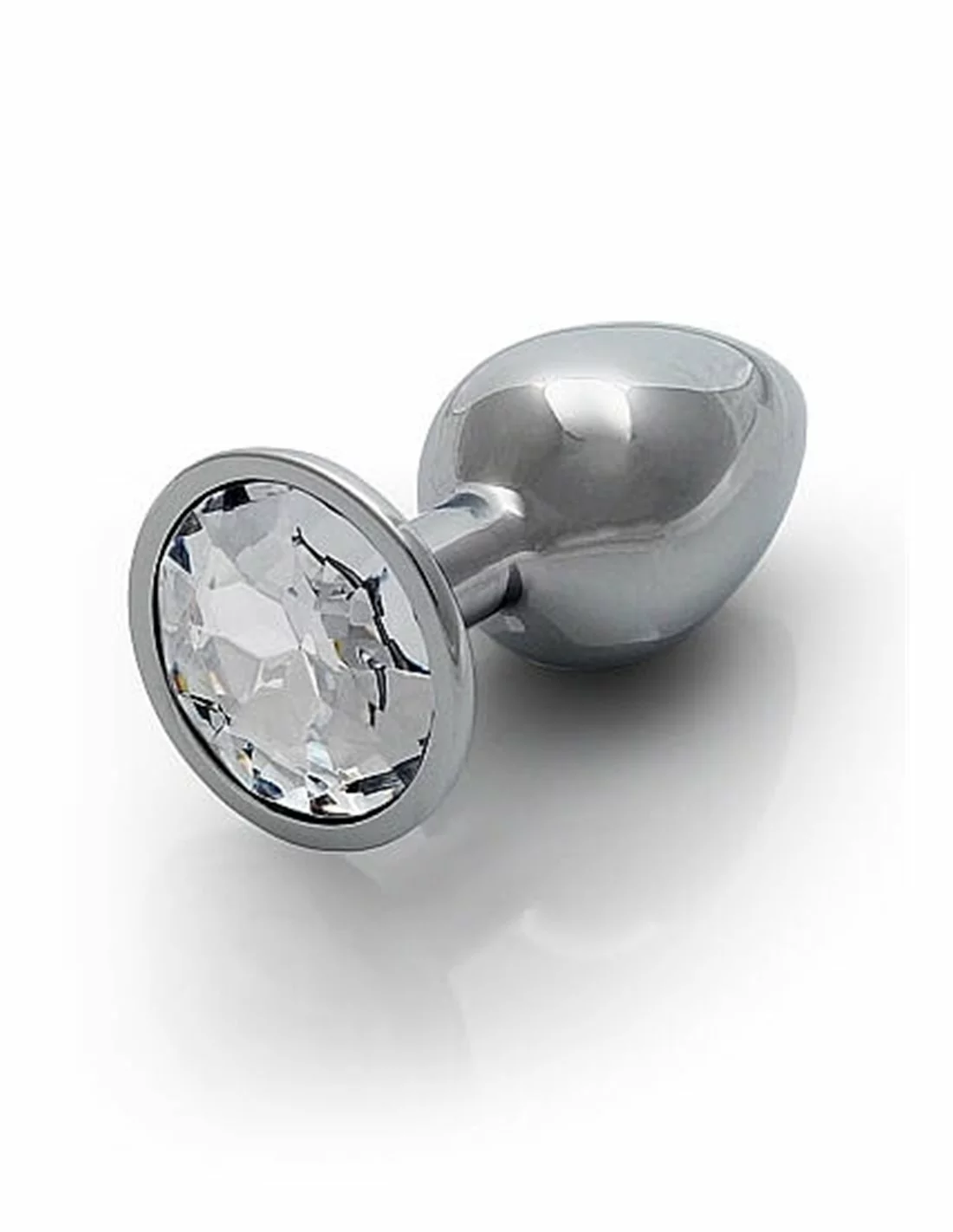 Ouch! Ouch Round Gem Butt Plug Small Silver Diamond - Afbeelding 4