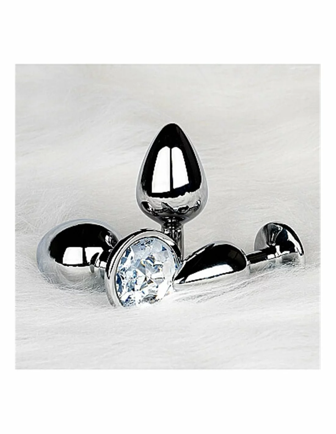 Ouch! Ouch Round Gem Butt Plug Small Silver Diamond - Afbeelding 7