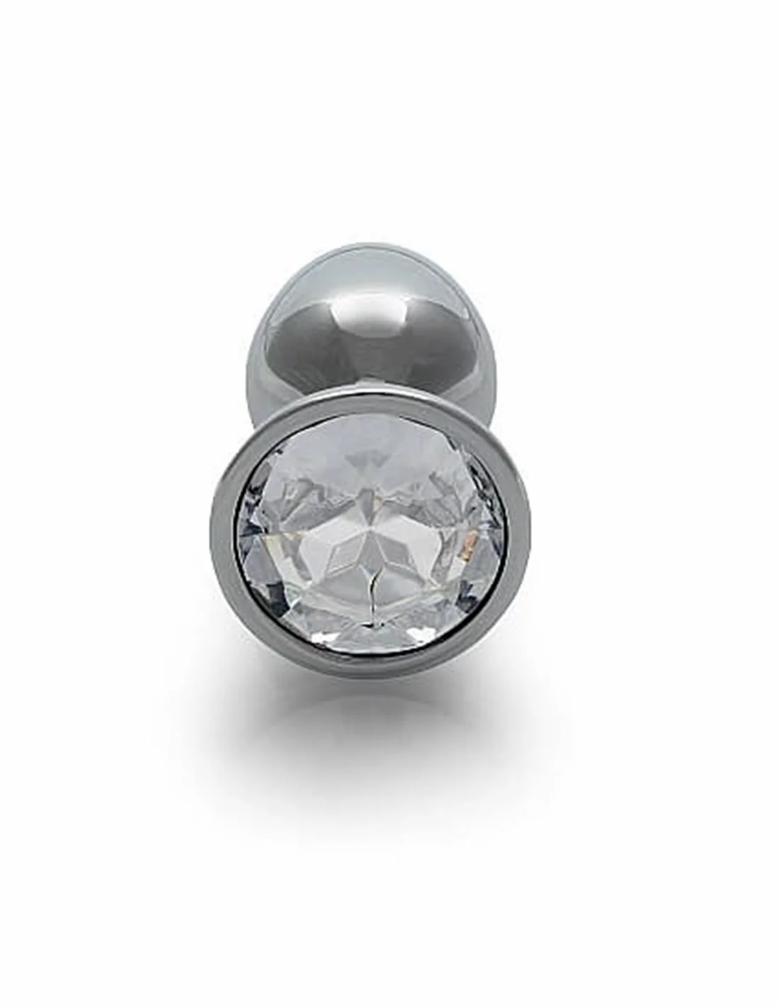 Ouch! Ouch Round Gem Butt Plug Small Silver Diamond
