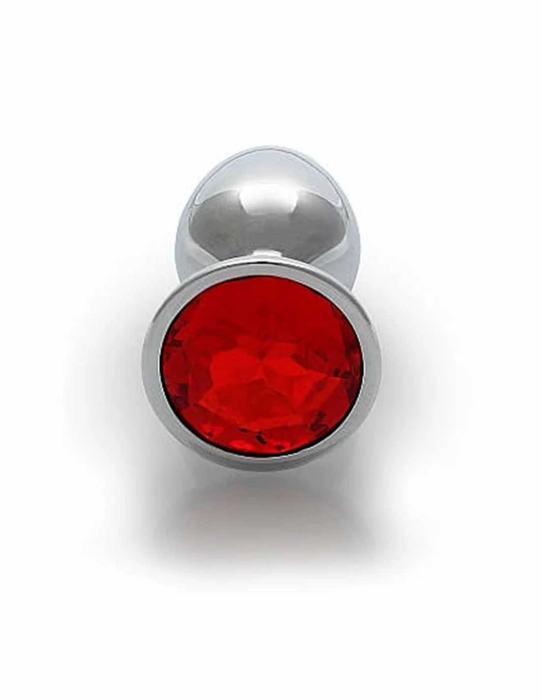 Ouch! Ouch Round Gem Butt Plug Small Silver Ruby Red - Afbeelding 3