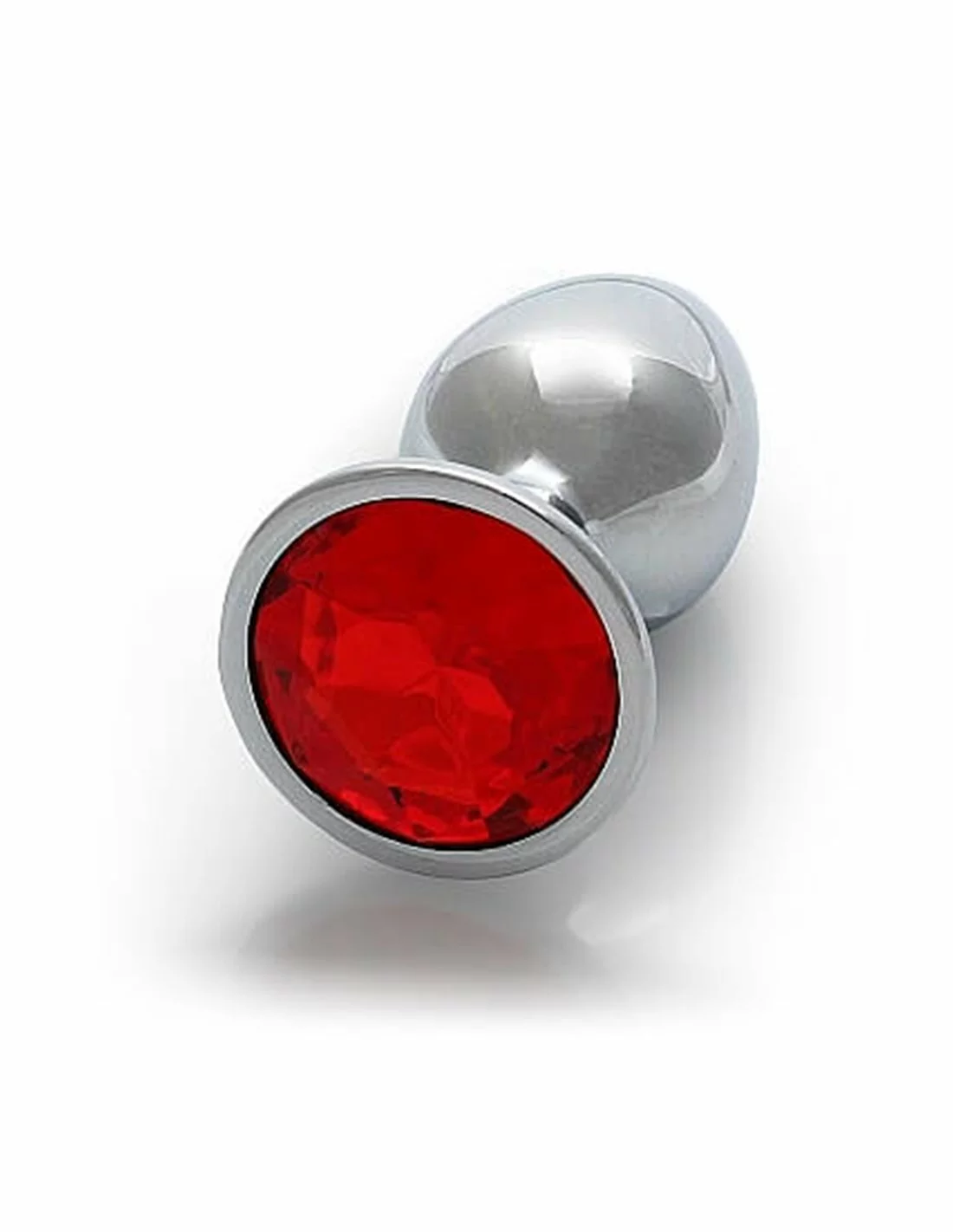 Ouch! Ouch Round Gem Butt Plug Small Silver Ruby Red - Afbeelding 4