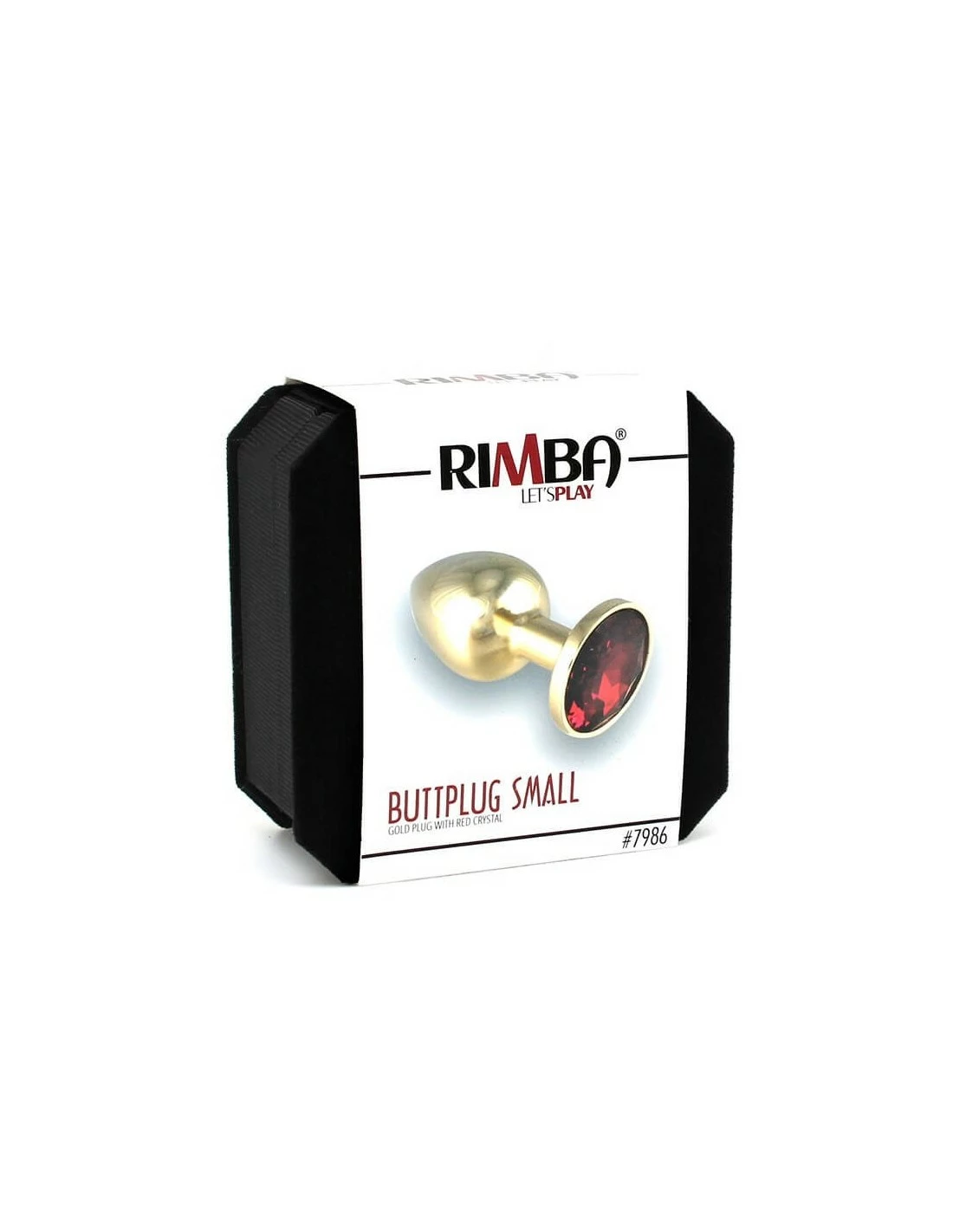 Rimba Gouden Buttplug Met Rood Kristal Klein - Afbeelding 3