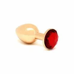 Rimba Gouden Buttplug Met Rood Kristal Klein