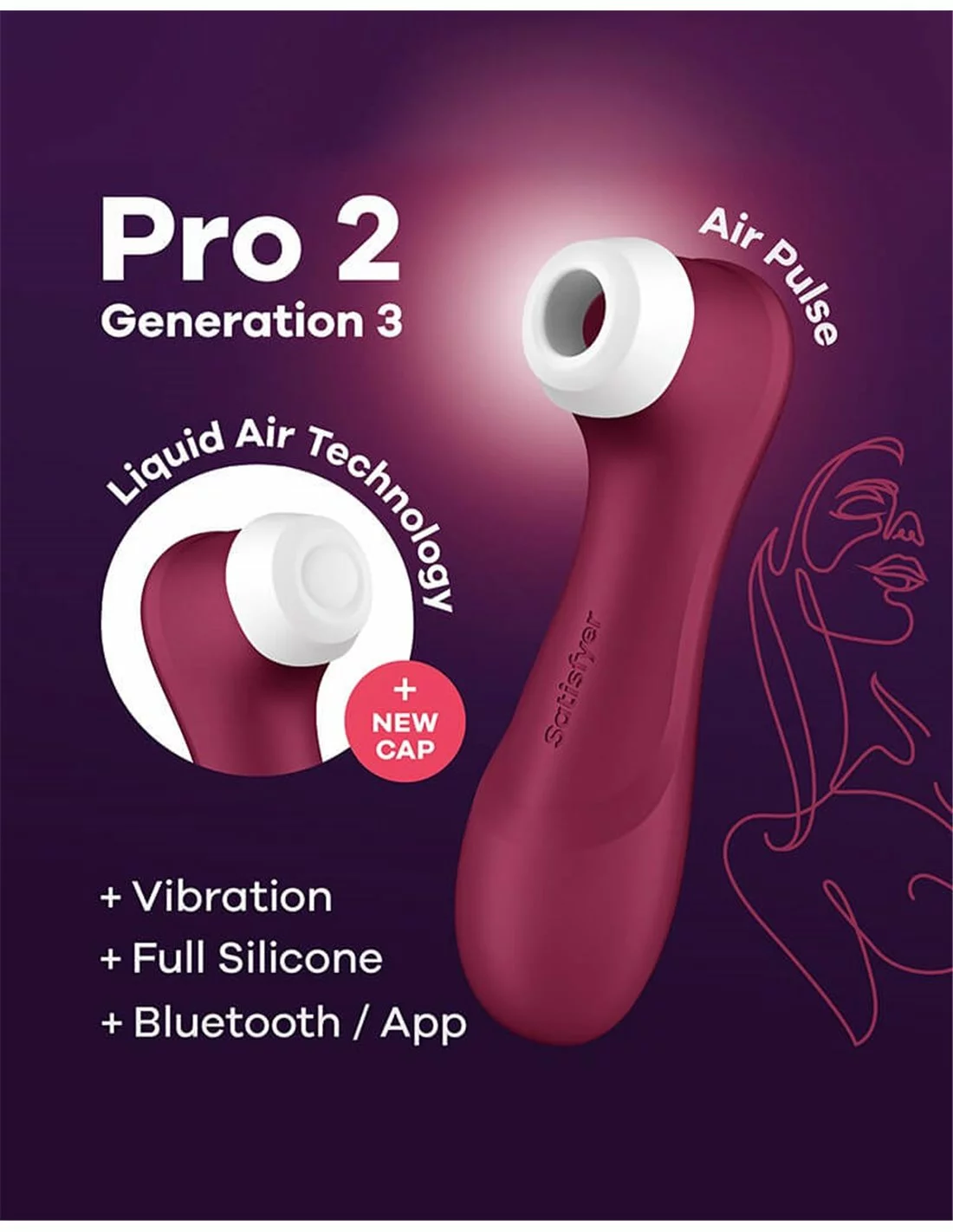 Satisfyer Pro 2 Generation 3 Air Pulse Vibrator With App Control Red - Afbeelding 5