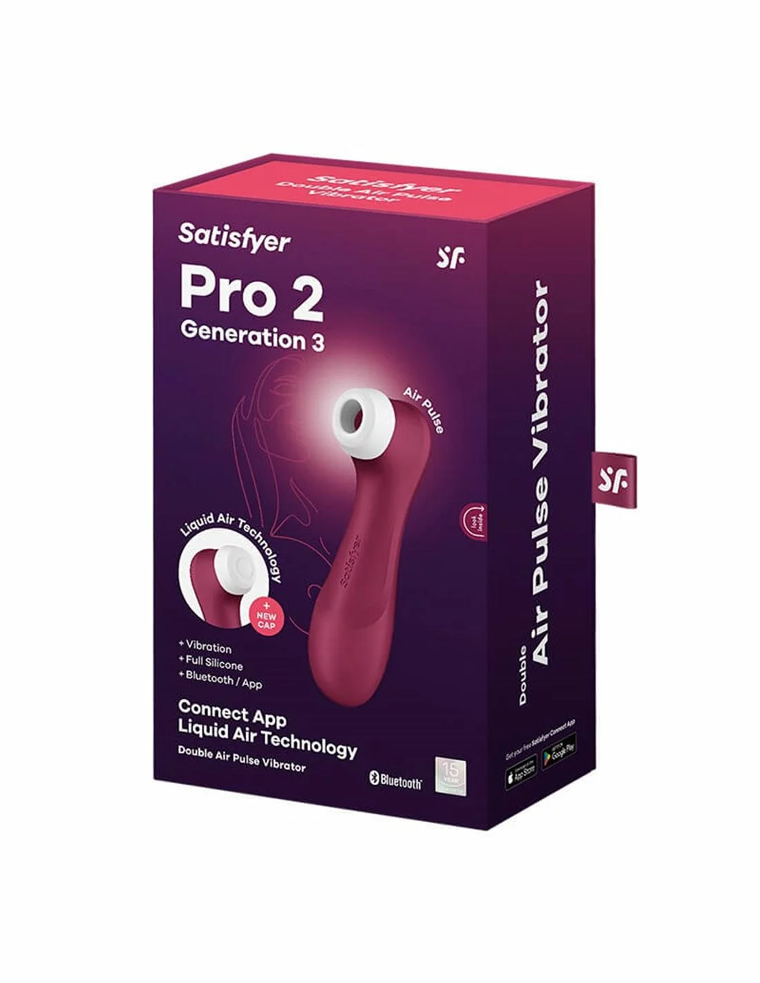 Satisfyer Pro 2 Generation 3 Air Pulse Vibrator With App Control Red - Afbeelding 6