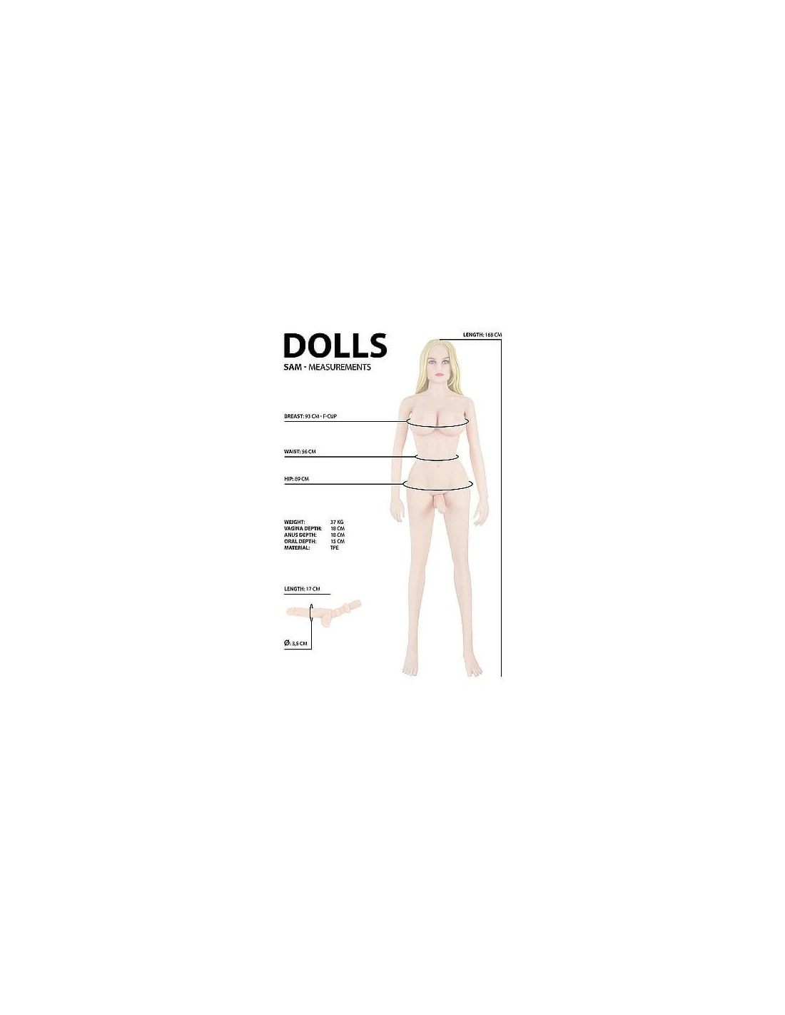 Shots Toys Shots Dolls Sam Gender Neutral Flesh - Afbeelding 6